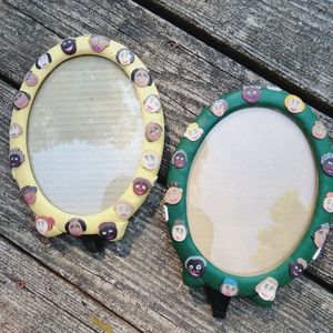 Julie Savolt faces clay Millefiori picture frames 6x8